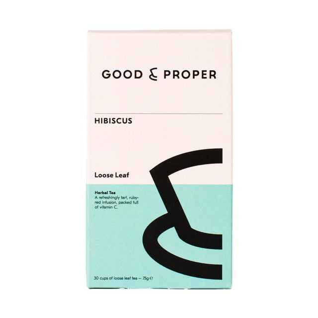 Good & Proper Tea Hibiscus Loose Leaf Herbal Tea 75g, UK version