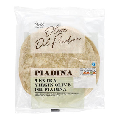 M&S Extra Virgin Olive Oil Piadina Flatbrød 4 x 48g
