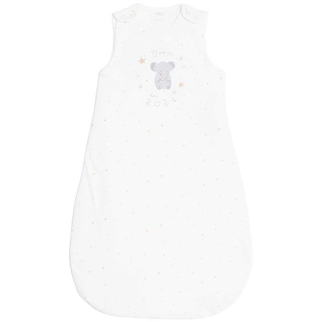 M&S baby sleeping bag white 6-18 months, imported from the UK