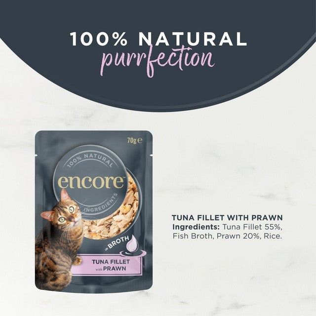 Encore Tuna & Prawn cat food pouch 70g - British product