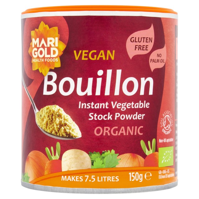 Marigold Health Foods Organic Swiss Vegetable Vegan Bouillon Powder 150g, imported from the UK