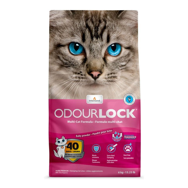 Intersand Odourlock Baby Powder Clumping Cat Litter 6kg, UK version