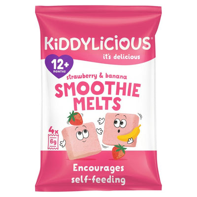 Kiddylicious Jordbær & Banan Smoothie Melts Frysetørkede Babysnacks 24g