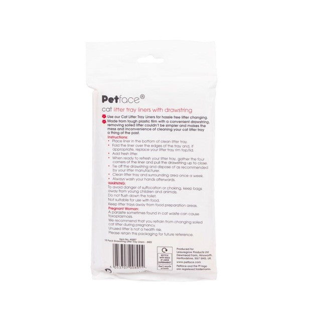 Petface medium cat litter liners, imported from the UK
