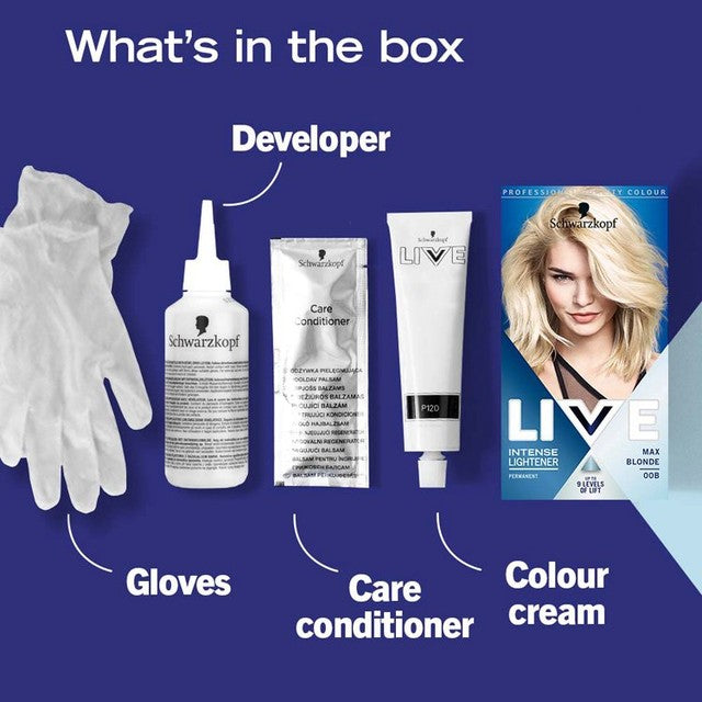 Schwarzkopf hair lightener Max Blonde 00B 115ml (British brand)