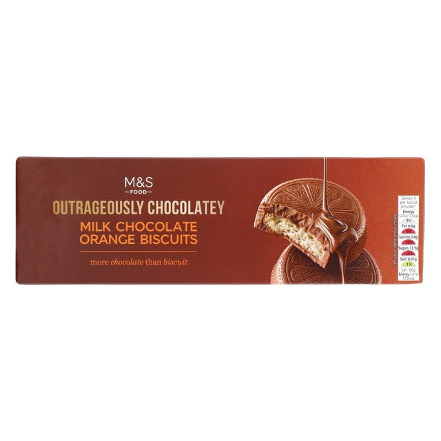 M&S chocolate orange biscuits 230g, imported from the UK