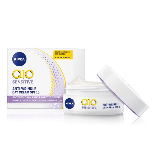 Nivea Q10 Day Cream for Sensitive Skin 50ml, imported from the UK