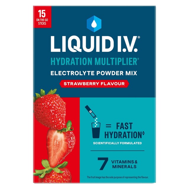 Unilever Liquid IV Strawberry Electrolyte Powder Mix 240g, UK version