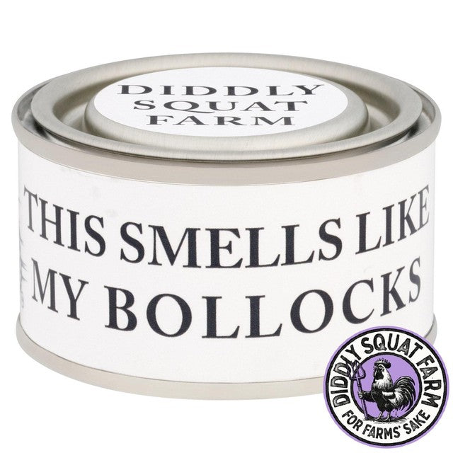 Diddly Squat Farm bollocks candle, UK version