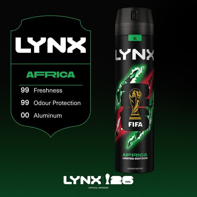 Lynx Africa men's body spray sandalwood mandarin 250ml, UK version