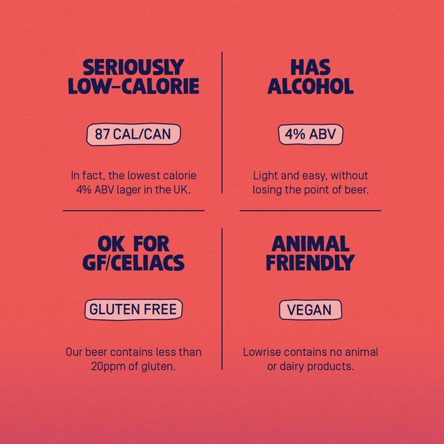 Lowrise low alcohol lager 330ml, UK version