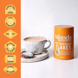 Islands Chocolate 55% dark hot chocolate flakes 200g, UK version