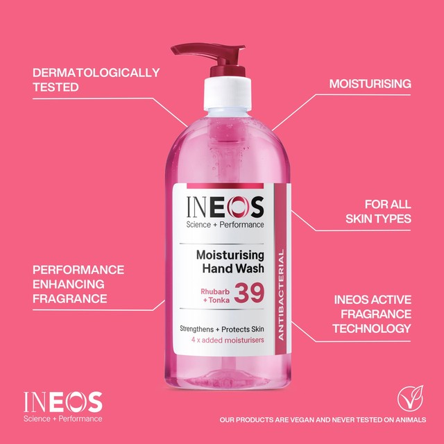 INEOS hand wash Rhubarb & Tonka 500ml, UK version