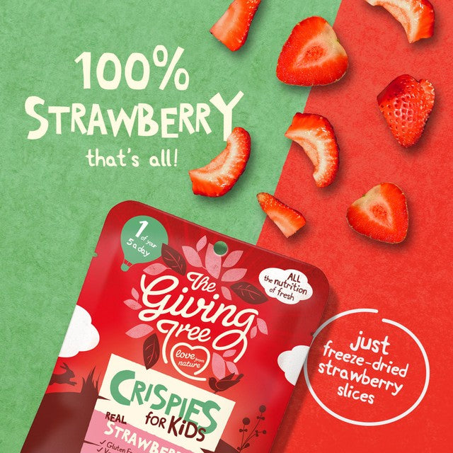 Giving Tree Freeze Dried Strawberry Crispies Kids Fruit Snacks 10g, UK version