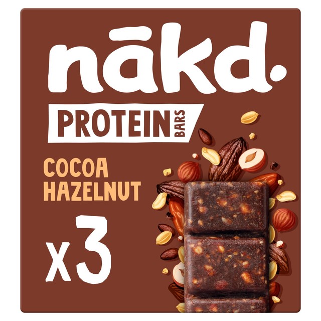 Nakd Protein Cocoa Hazelnut Bar 3 x 45g, imported from the UK