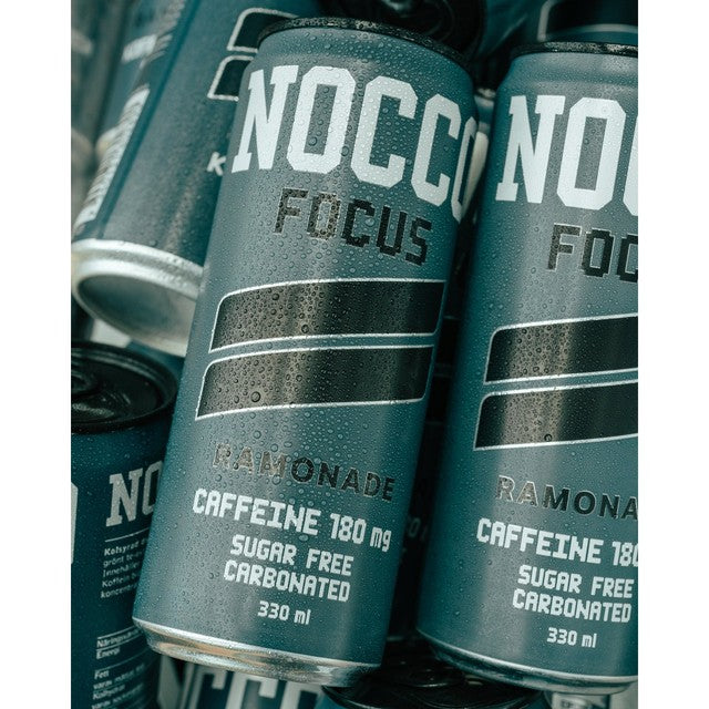 Nocco Focus Ramonade energy drink 330ml, imported from the UK