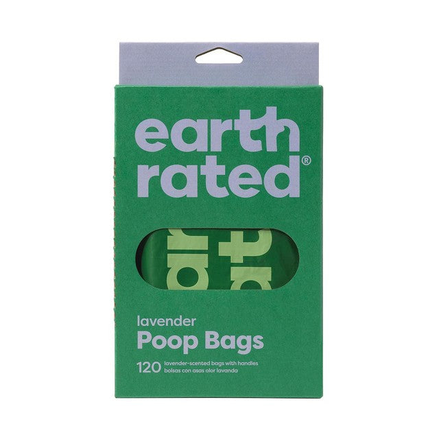 Earth Rated Lavender Tie Handle Poop Bags 120 Pack - British product