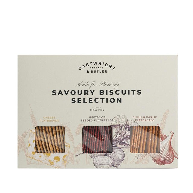 Cartwright & Butler savoury biscuit selection three flatbread varieties, UK version