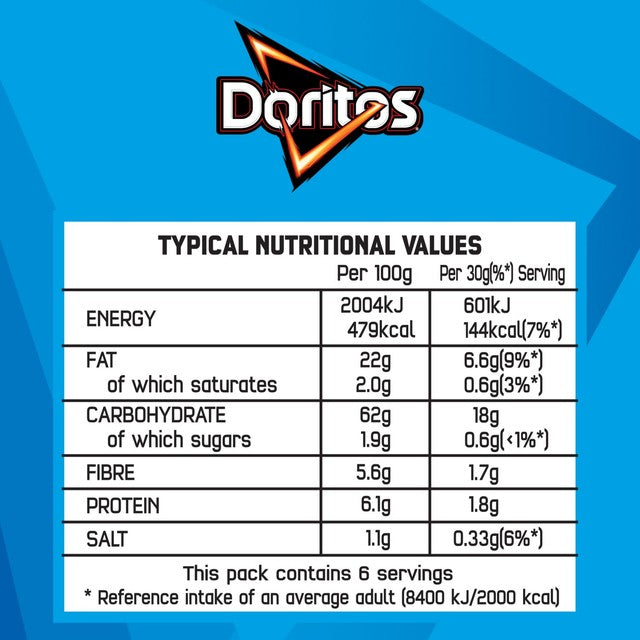 Doritos Cool Original tortilla chips 180g - British product