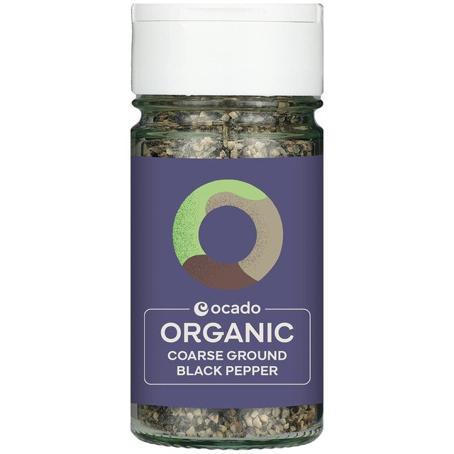 Ocado coarse black pepper 45g, imported from the UK