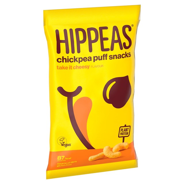 Hippeas Take It Cheesy chickpea puffs 78g, UK version