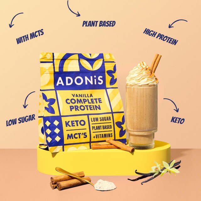Adonis keto protein shake vanilla bag, imported from the UK