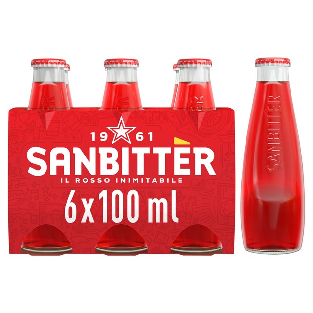 San Pellegrino Sanbitter Rosso non-alcoholic aperitif 6 x 100ml (British brand)