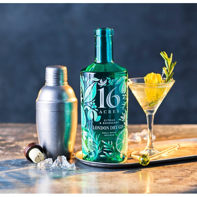 M&S 16 Acres London Dry Gin 70cl, imported from the UK
