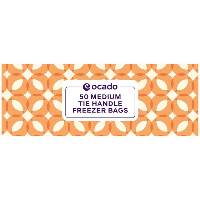 Ocado medium tie handle freezer bags, imported from the UK