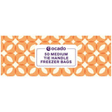 Ocado medium tie handle freezer bags, imported from the UK