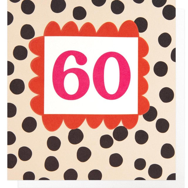 Caroline Gardner polka dot 60th birthday greeting card - British product