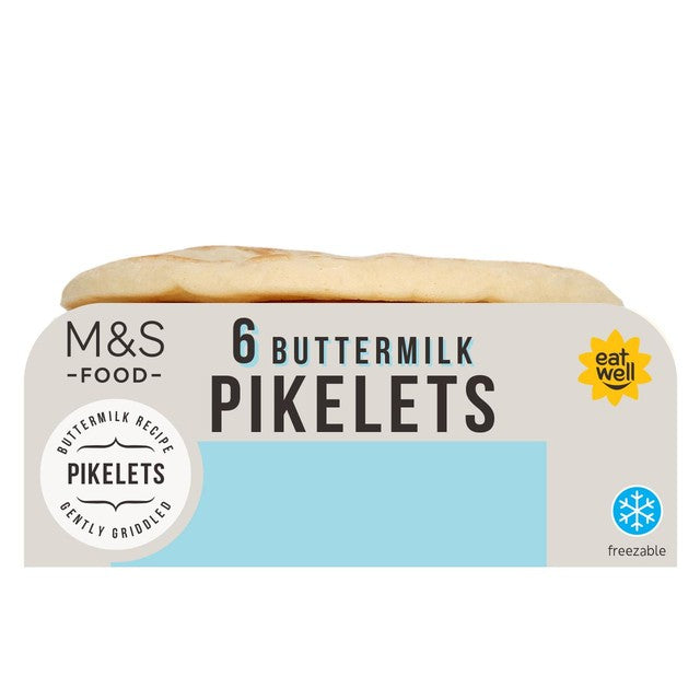 M&S buttermilk pikelets 6 per pack, imported from the UK