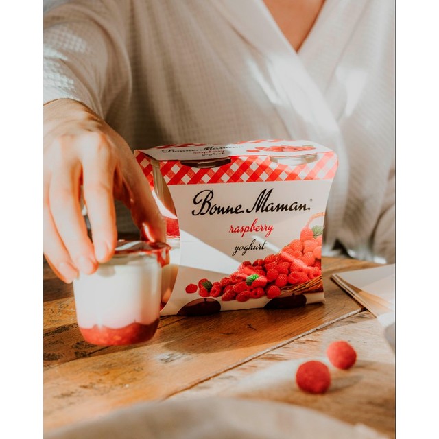 Bonne Maman raspberry yoghurt 4 x 115g pots - British product