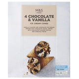 M&S chocolate vanilla ice cream cones 4x73g, imported from the UK