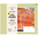 M&S lemon and pepper oak smoked salmon 100g, imported from the UK