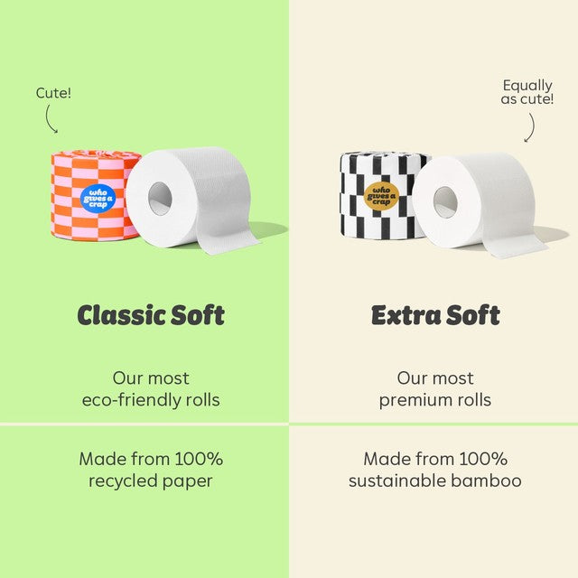 Who Gives A Crap extra soft toilet rolls 6 pack (British brand)