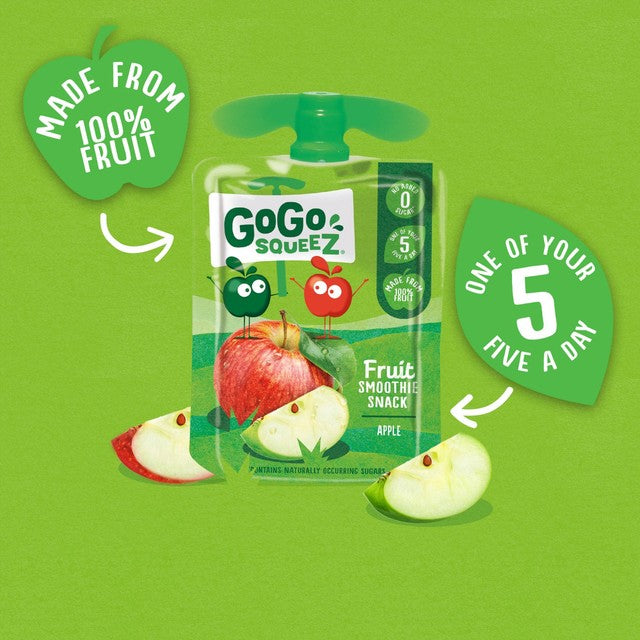 GoGo squeeZ apple fruit smoothie snack 4 x 90g, UK version