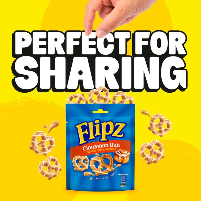 Flipz cinnamon bun flavour coated pretzels 90g - British product