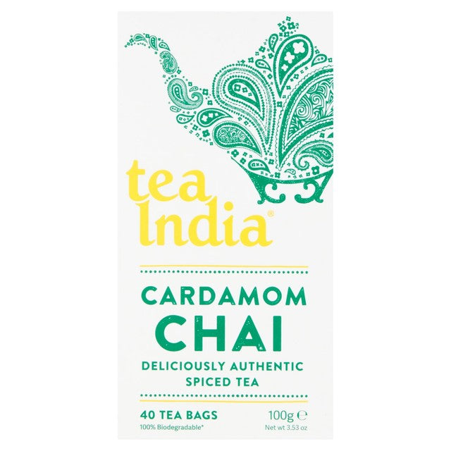 Tea India Cardamom Chai tea bags 40 count (British brand)