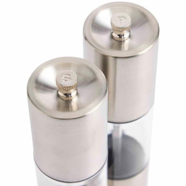 M&S Stainless Steel Salt and Pepper Mills, imported from the UK