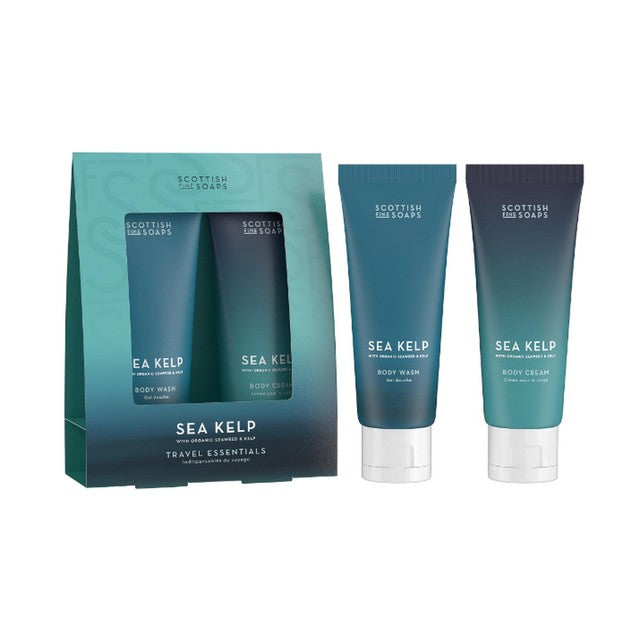 Scottish Fine Soaps Sea Kelp Travel Essentials duo body wash and body cream, imported from the UK