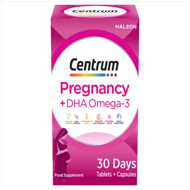 Centrum pregnancy vitamins with DHA Omega 60 pack - British product