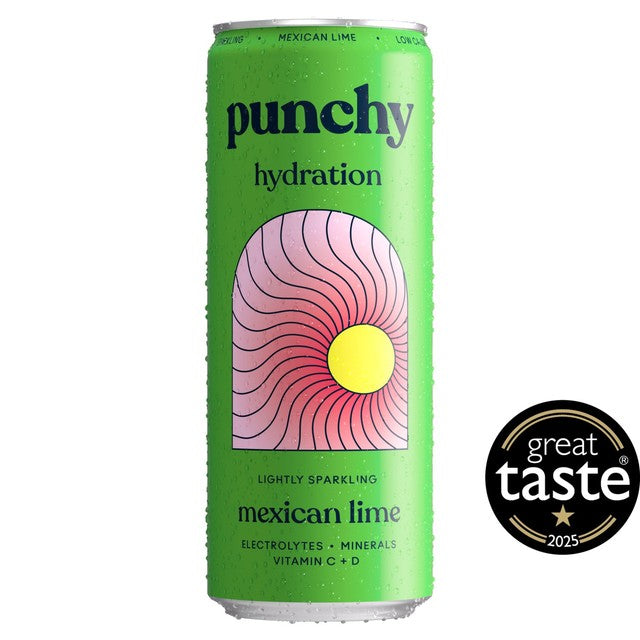 Punchy Mexican Lime hydration drink can (British brand)