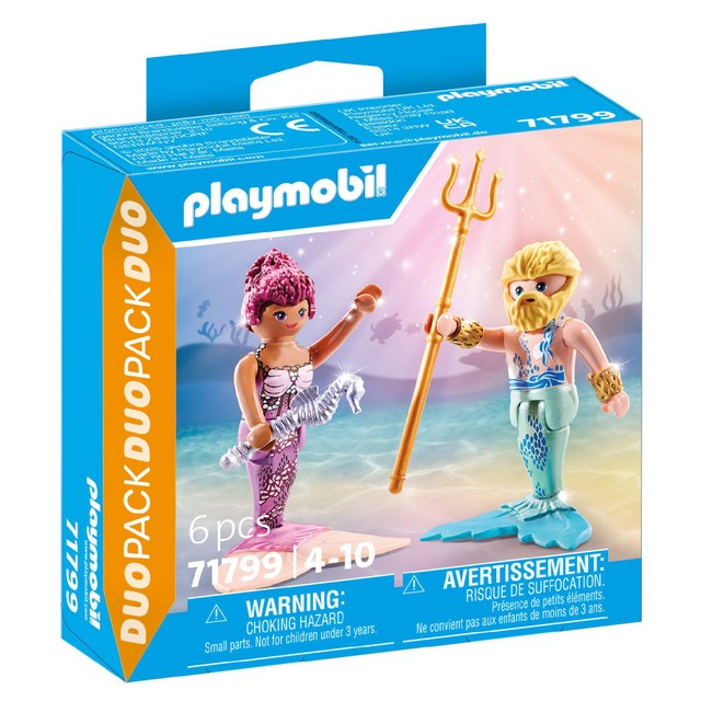 Playmobil Mermaid and Merman Duo Pack toy set, imported from the UK