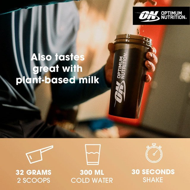 Optimum Nutrition plant protein powder chocolate 684g, imported from the UK