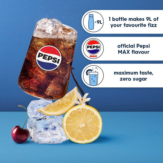SodaStream Pepsi Max cola syrup 440ml (British brand)