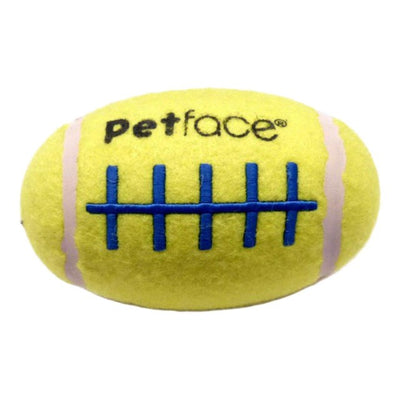 M&S Petface Squeaky Rugby Tennis Ball Dog Toy Medium- Buy online at McGrocer
