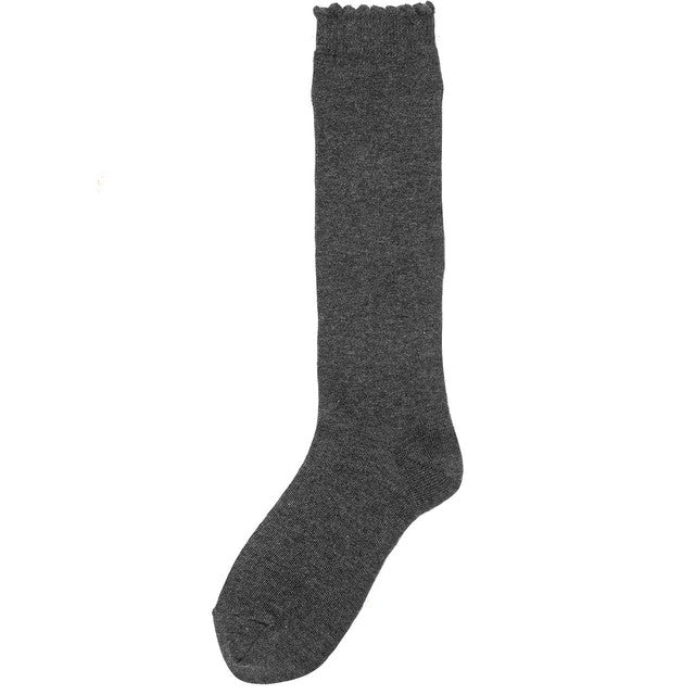 M&S Girls Knee High Socks Grey Size 4-7, imported from the UK
