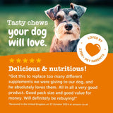 Zesty Paws senior dog chews turkey flavour, imported from the UK