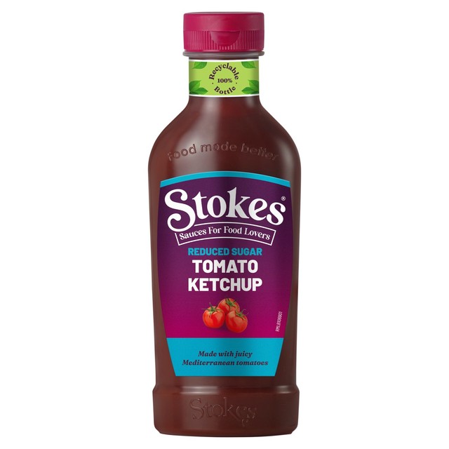 Stokes Reduced Sugar Tomato Ketchup 475g (British brand)